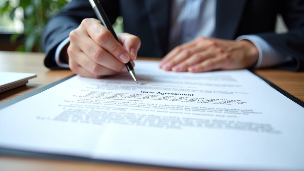 Close-up van huurcontract met gemarkeerde clausules en aantekeningen in pen