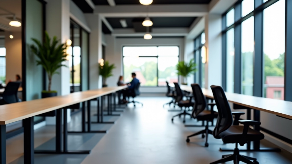 Kantoor interieur met ergonomische stoelen en moderne inrichting